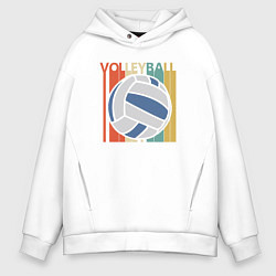 Толстовка оверсайз мужская Volleyball colors, цвет: белый