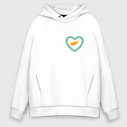 Толстовка оверсайз мужская Кипр в сердечке, цвет: белый