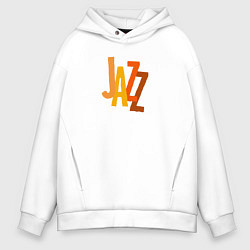 Толстовка оверсайз мужская Jazz retro in orange, цвет: белый