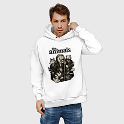Толстовка оверсайз мужская The animals группа из зверей, цвет: белый — фото 2