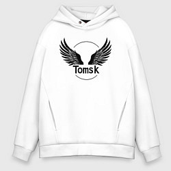Толстовка оверсайз мужская Крылья Томска, цвет: белый