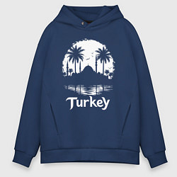 Толстовка оверсайз мужская Лунный силуэт Турции, цвет: тёмно-синий