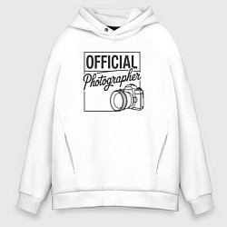 Толстовка оверсайз мужская Официальный фотограф, цвет: белый