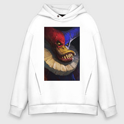 Толстовка оверсайз мужская Черный плащ - Квага, цвет: белый