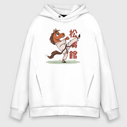 Толстовка оверсайз мужская Иго-го каратист, цвет: белый