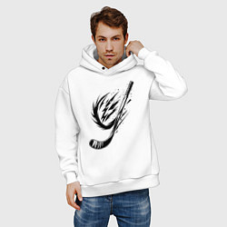 Толстовка оверсайз мужская Динамичная клюшка, цвет: белый — фото 2