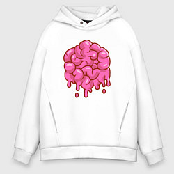 Толстовка оверсайз мужская Dripping brain, цвет: белый