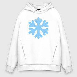 Толстовка оверсайз мужская Снежинка голубая, цвет: белый