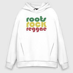 Толстовка оверсайз мужская Roots rock reggae, цвет: белый
