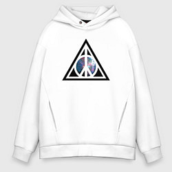 Толстовка оверсайз мужская Peace space, цвет: белый