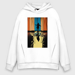 Толстовка оверсайз мужская Танцующий Джокер, цвет: белый