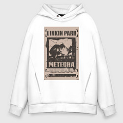 Толстовка оверсайз мужская Linkin Park постер, цвет: белый