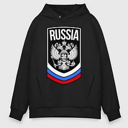 Толстовка оверсайз мужская Russia, цвет: черный