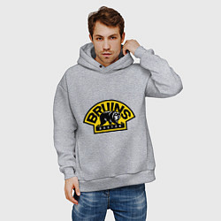 Толстовка оверсайз мужская HC Boston Bruins Label, цвет: меланж — фото 2