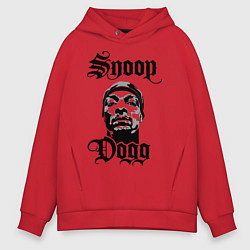 Толстовка оверсайз мужская Snoop Dogg Face, цвет: красный