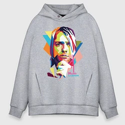 Толстовка оверсайз мужская Kurt Cobain: Colors, цвет: меланж