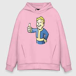Толстовка оверсайз мужская Fallout vault boy, цвет: светло-розовый