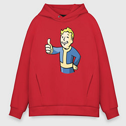 Толстовка оверсайз мужская Fallout vault boy, цвет: красный