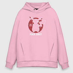 Толстовка оверсайз мужская Pika Sake, цвет: светло-розовый