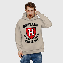 Толстовка оверсайз мужская Harvard University, цвет: миндальный — фото 2