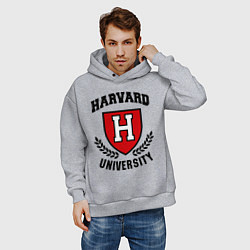 Толстовка оверсайз мужская Harvard University, цвет: меланж — фото 2
