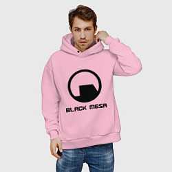 Толстовка оверсайз мужская Black Mesa: Logo, цвет: светло-розовый — фото 2