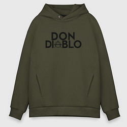 Толстовка оверсайз мужская Don Diablo, цвет: хаки