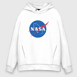 Толстовка оверсайз мужская NASA: Logo, цвет: белый