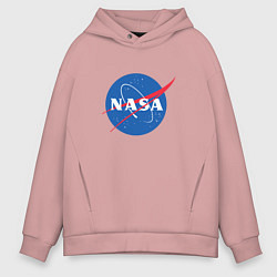 Толстовка оверсайз мужская NASA: Logo, цвет: пыльно-розовый