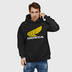 Толстовка оверсайз мужская Honda, цвет: черный — фото 2