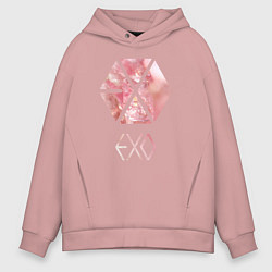 Толстовка оверсайз мужская EXO Chrystal, цвет: пыльно-розовый