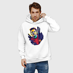 Толстовка оверсайз мужская Messi Art, цвет: белый — фото 2