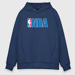 Толстовка оверсайз мужская NBA, цвет: тёмно-синий