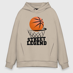Толстовка оверсайз мужская Баскетбол, цвет: миндальный