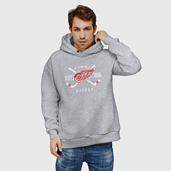 Толстовка оверсайз мужская Detroit Red Wings: Est.1926, цвет: меланж — фото 2