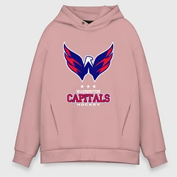 Толстовка оверсайз мужская Washington Capitals, цвет: пыльно-розовый
