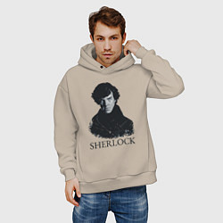 Толстовка оверсайз мужская Sherlock Art, цвет: миндальный — фото 2