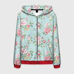 Мужская толстовка на молнии Цветы ретро 1