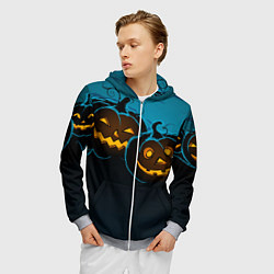 Толстовка 3D на молнии мужская Halloween3, цвет: 3D-меланж — фото 2