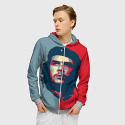Толстовка 3D на молнии мужская Che Guevara, цвет: 3D-меланж — фото 2