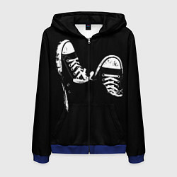 Толстовка 3D на молнии мужская Кеды, цвет: 3D-синий