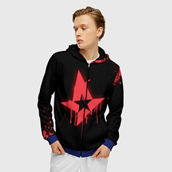 Толстовка 3D на молнии мужская Astralis: Black collection, цвет: 3D-синий — фото 2