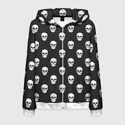 Толстовка 3D на молнии мужская BFMV: Skulls, цвет: 3D-белый