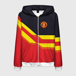 Толстовка 3D на молнии мужская Man United FC: Red style, цвет: 3D-белый