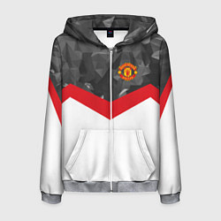 Мужская толстовка на молнии Man United FC: Grey Polygons