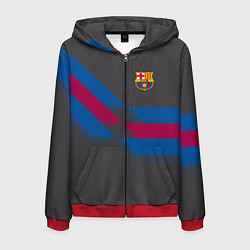 Толстовка 3D на молнии мужская Barcelona FC: Dark style, цвет: 3D-красный