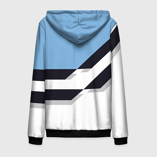 Мужская толстовка на молнии Manchester City FC: White style / 3D-Черный – фото 2