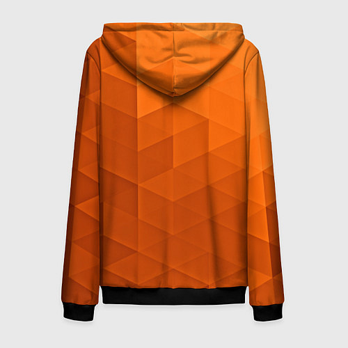 Мужская толстовка на молнии Orange abstraction / 3D-Черный – фото 2