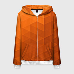 Толстовка 3D на молнии мужская Orange abstraction, цвет: 3D-белый