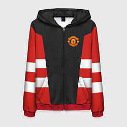 Толстовка 3D на молнии мужская Man UTD FC: Vintage 2018, цвет: 3D-красный